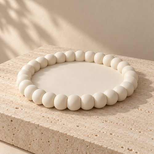 Platou Bubble crem mat, vedere de produs
